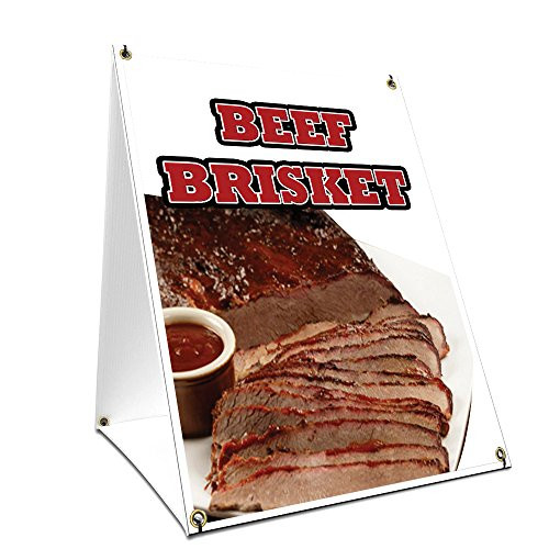 A-Frame Sidewalk Beef Brisket Sign with Graphics On Each Side | 18" X 24" Print Size