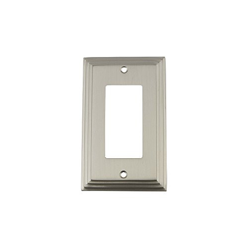 Nostalgic Warehouse 720025 Deco Switch Plate with Single Rocker, Satin Nickel