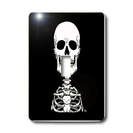 3dRose lsp_25044_1 SKELETONS skull 2 black sign 1 Toggle Switch Multi-Color