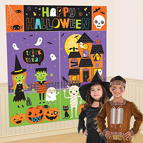 Amscan 670778 Halloween Friends Scene Setter Wall Decorating Kit, Multicolor