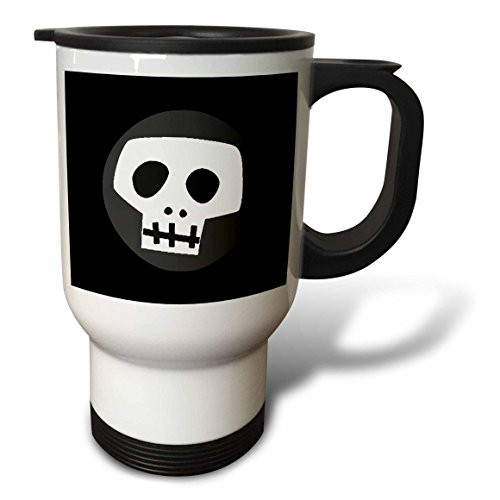 3dRose Skull Stainless Steel Travel Mug, 14-Ounce