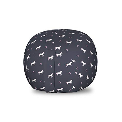 Ambesonne Horses Storage Toy Bag Chair, Animal Pattern Sublime Mustang Silhouette Wildlife Horseshoe Abstract, Stuffed Animal Organizer Washable Bag for Kids, Small Size, Purple Grey Ambesonne Horses Storage Toy Bag Chair, Animal Pattern Sublime Mustang Silhouette Wildlife Horseshoe Abstract, Stuffed Animal Organizer Washable Bag for Kids, Small Size, Purple Grey