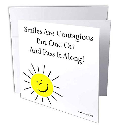 3dRose Smiles Are Contaigous - Greeting Cards, 6 x 6 inches, set of 6 (gc_31033_1)