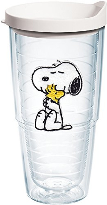 Tervis 1172912 Peanuts - Felt Snoopy & Woodstock Insulated Tumbler with Emblem and White Lid, 24 oz, Clear Tervis 1172912 Peanuts - Felt Snoopy & Woodstock Insulated Tumbler with Emblem and White Lid, 24 oz, Clear