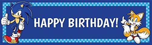 Sonic the Hedgehog Party Supplies - Vinyl Birthday Banner 18" x 61"