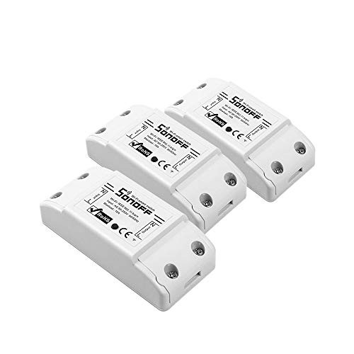 SONOFF Basic R2 10A Smart WiFi Wireless Light Switch, Universal DIY Module for Smart Home Automation Solution, Compatible with Alexa & Google Home Assistant, Compatible with IFTTT (3 Pack)