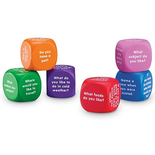 Learning Resources Conversation Cubes, Social Dice, Autism Therapy, Ice Breaker Cubes, Foam Cubes, 6 Pieces, Ages 6+