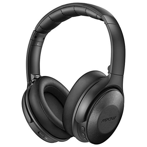 Mpow H17 Active Noise Cancelling Headphones, Bluetooth Headphones Over Ear with Quick Charge, Soft Genuine Protein Earpads, Hi-Fi Deep Bass, CVC 6.0 Mic, 30H Playtime for TV Travel Cellphone