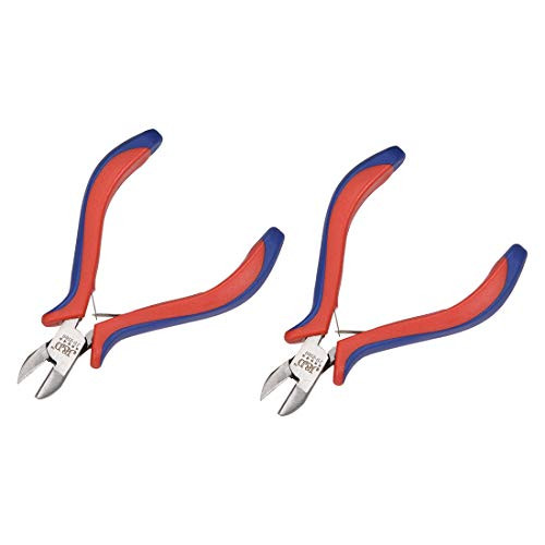 uxcell Diagonal Cutting Pliers 5 Inch Flush Wire Cutter Side Cutting Pliers 2 Pcs