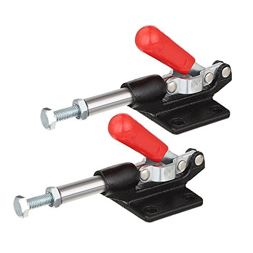NUZAMAS Set of 2 Plunger Stroke Metal Push Pull Toggle Clamps Straight-Line Action Clamps 32mm 227Kg 500 Lbs