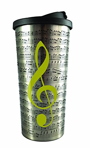 Spoontiques 20827 Music Stainless Steel Travel Mug, One Size, Silver
