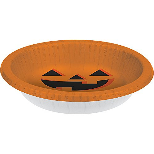 Creative Converting 317463 Halloween Pumpkin 20Oz. Paper Bowl, Multi-color