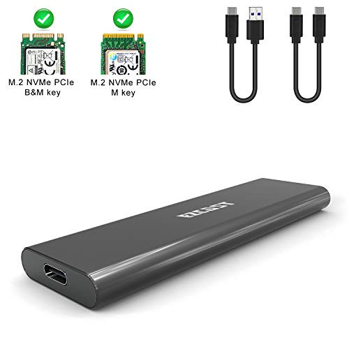 Yehua M.2 NVME SSD Enclosure Adapter USB 3.1 Gen 2 to NVME PCI-e M-Key(B+M Key) USB C Solid State Drive External Enclosure Support UASP for NVME SSD Size 2230/2242/2260/2280