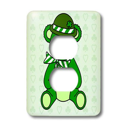3dRose lsp_15389_6 St. Patrick's Day Cute Green Irish Teddy Bear Outlet Cover