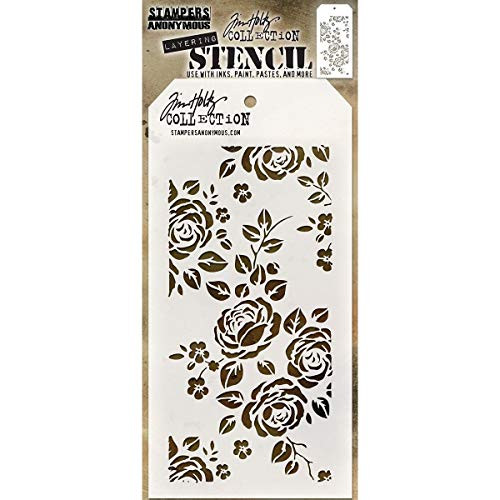Stampers Anonymous Tim Holtz Layered Stencil 4.125"X8.5"-Roses