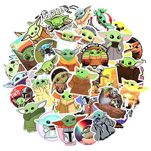 Star Wars Baby Yoda Stickers(50 PCS),The Mandalorian Yoda Baby Sticker for Water Bottle Laptop Window Bumper Laptop MacBook Decals