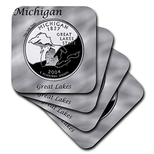 3dRose State Quarter Michigan - Soft Coasters, Set of 8 (CST_120140_2) 3dRose State Quarter Michigan - Soft Coasters, Set of 8 (CST_120140_2)