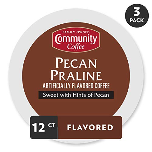 Community Coffee Pecan Praline Flavored Medium Roast Single Serve 36 Ct Box, Compatible with Keurig 2.0 K Cup Brewers, Medium Full Body Sweet Hints of Pecan, 100% Arabica Coffee Beans Community Coffee Pecan Praline Flavored Medium Roast Single Serve 36 Ct Box, Compatible with Keurig 2.0 K Cup Brewers, Medium Full Body Sweet Hints of Pecan, 100% Arabica Coffee Beans