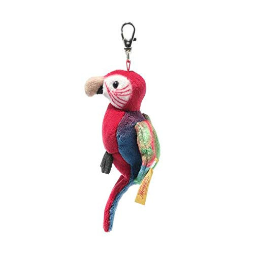 Steiff National Geographic - Keyring Macaw Parrot, Red/Blue, 4" Plush