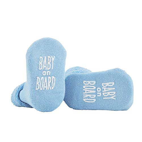 Stephan Baby Non-Skid Silly Socks with Cute Sayings, Baby on Board, Fits 3-12 Months