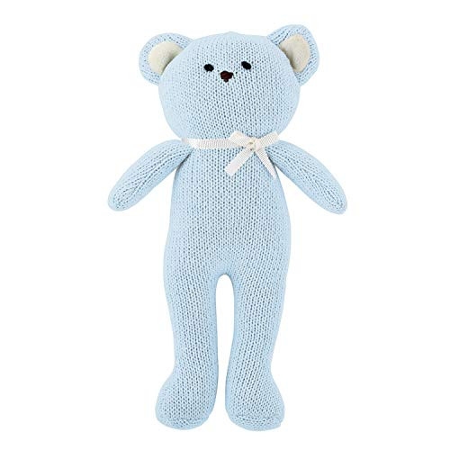 Stephan Baby Knit Animal Rattle, Blue Bear