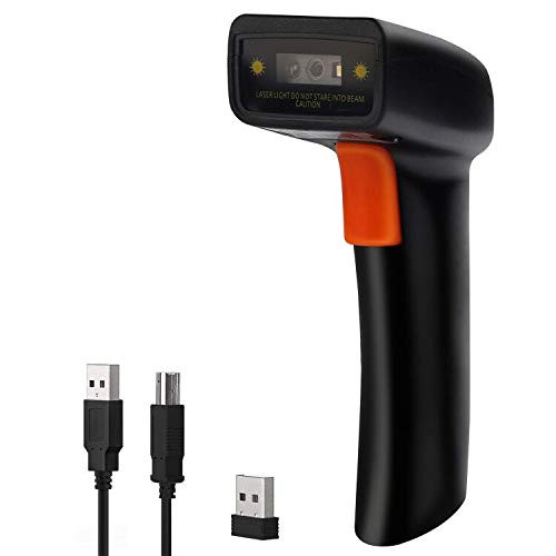 Tera Barcode Scanner Wireless and Wired 1D 2D QR Digital Printed Bar Codes Reader Portable Handheld Barcode Scanner Compact with Magic Diamond Accurate Rapid Aiming System and Vibration Alert
