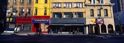 Posterazzi Stores at the roadside in a city Toronto Ontario Canada Poster Print (18 x 7)