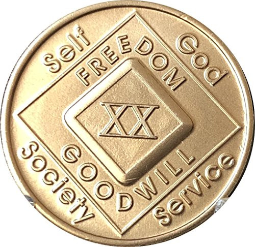20 Year NA Medallion Official Narcotics Anonymous Chip XX