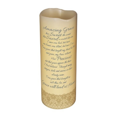 Carson Home Accents 10403 Candle Flameless Amazing Grace With Timer Vanilla8 In.