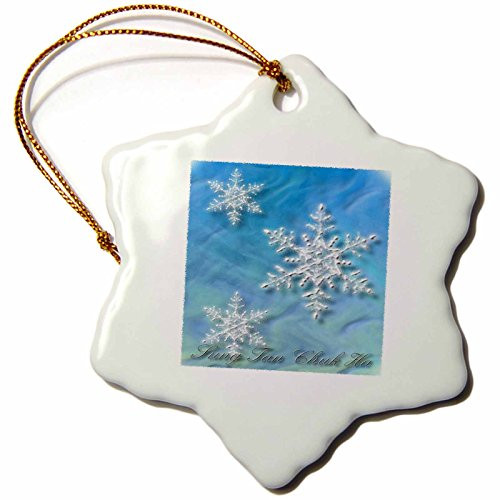 3dRose orn_37011_1 Sung Tan Chuk Ha Merry Christmas in Korean Snowflake Decorative Hanging Ornament, Porcelain, 3-Inch