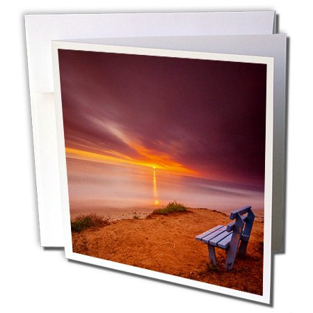 3dRose Greeting Cards, Ca, 6 x 6 Inches, Sunset Over the Pacific Ocean in Carlsbad (gc_206319_2)