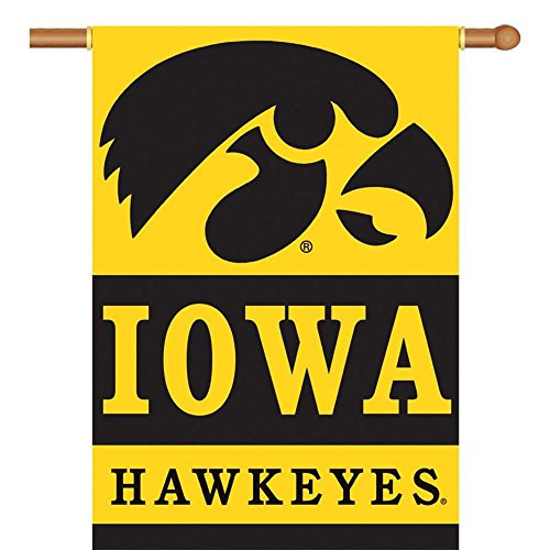 NCAA Iowa Hawkeyes 2-Sided 28-by-40 inch House Banner with Pole Sleeve NCAA Iowa Hawkeyes 2-Sided 28-by-40 inch House Banner with Pole Sleeve