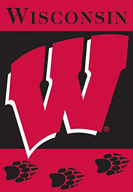 NCAA Wisconsin Badgers 2-Sided 28-by-40 inch House Banner with Pole Sleeve NCAA Wisconsin Badgers 2-Sided 28-by-40 inch House Banner with Pole Sleeve