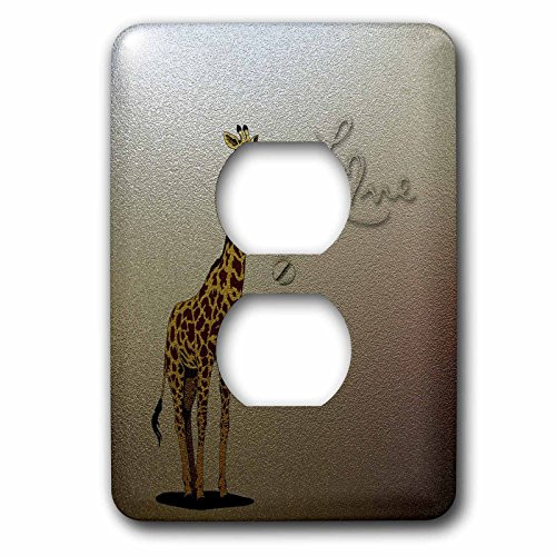3dRose lsp_59920_6 Sweet Giraffe with The Word Love  Cute Animals  Childrens D?r  2 Plug Outlet Cover 3dRose lsp_59920_6 Sweet Giraffe with The Word Love  Cute Animals  Childrens D?r  2 Plug Outlet Cover
