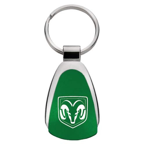Dodge Ram Head Logo Green Teardrop Key Fob Authentic Logo Key Chain Key Ring Keychain Lanyard