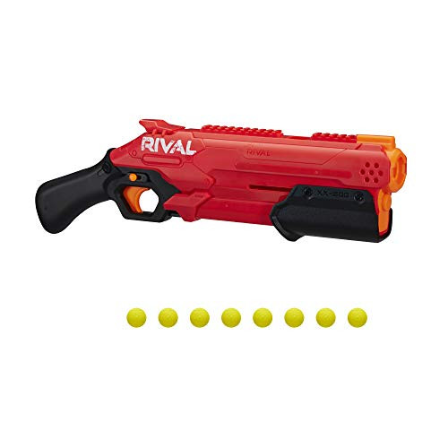 NERF Rival Takedown XX-800 Blaster -- Pump Action, Breech-Load, 8-Round Capacity, 90 FPS, 8 Official Rival Rounds -- Team Red