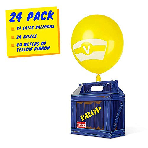 Birthday Party Supplies, Party Favor Boxes, Gaming Box, Supply Drop Box, Goodie Bags, Video Game Box Party Supplies, Battle Royale Boy Party Supplies, Game Party Supplies (24 Pack NEW Design Latex) Birthday Party Supplies, Party Favor Boxes, Gaming Box, Supply Drop Box, Goodie Bags, Video Game Box Party Supplies, Battle Royale Boy Party Supplies, Game Party Supplies (24 Pack NEW Design Latex)