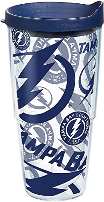 Tervis 1272285 NHL Tampa Bay Lightning All Over Tumbler with Wrap and Navy Lid 24oz, Clear Tervis 1272285 NHL Tampa Bay Lightning All Over Tumbler with Wrap and Navy Lid 24oz, Clear