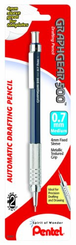 Pentel Graph Gear 500 Automatic Drafting Pencil, 0.7mm, Blue Barrel, 1 Pack (PG527BP)