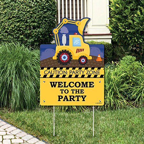 Big Dot of Happiness Construction Truck - Party Decorations - Birthday Party or Baby Shower Welcome Yard Sign