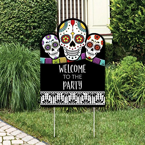 Big Dot of Happiness Day of the Dead - Party Decorations - Halloween Sugar Skull Party Welcome Yard Sign