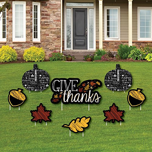 Big Dot of Happiness Give Thanks - Yard Sign and Outdoor Lawn Decorations - Thanksgiving Yard Signs - Set of 8 Big Dot of Happiness Give Thanks - Yard Sign and Outdoor Lawn Decorations - Thanksgiving Yard Signs - Set of 8