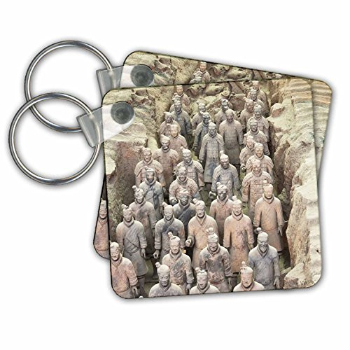 Terracotta army, Xian, Shaanxi Province, China - Key Chains, 2.25 x 2.25 inches, set of 2 (kc_45919_1)