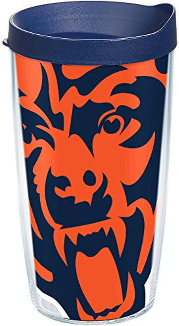 Tervis 1197893 NFL Chicago Bears Colossal Tumbler with Wrap and Navy Lid 16oz, Clear Tervis 1197893 NFL Chicago Bears Colossal Tumbler with Wrap and Navy Lid 16oz, Clear