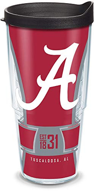 Tervis 1324795 Alabama Crimson Tide Spirit Insulated Tumbler with Wrap and Black Travel Lid, 24 oz, Clear Tervis 1324795 Alabama Crimson Tide Spirit Insulated Tumbler with Wrap and Black Travel Lid, 24 oz, Clear