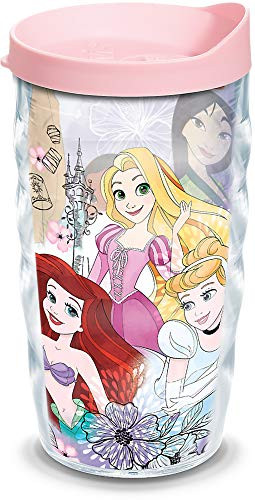 Tervis 1341962 Disney - Princess Group Insulated Tumbler with Wrap and Pink Lid, 10oz Wavy, Clear