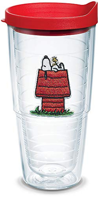 Tervis 1344322 Peanuts - Snoopy Woodstock House Insulated Tumbler with Emblem and Red Lid, 24oz, Clear Tervis 1344322 Peanuts - Snoopy Woodstock House Insulated Tumbler with Emblem and Red Lid, 24oz, Clear