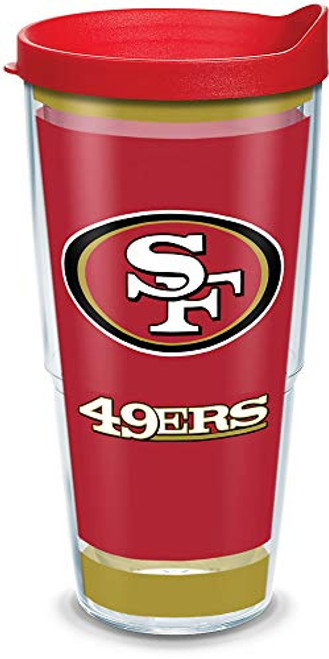 Tervis 1324754 NFL San Francisco 49ers - Touchdown Insulated Tumbler with Wrap and Red Travel Lid, 24 oz - Tritan, Clear Tervis 1324754 NFL San Francisco 49ers - Touchdown Insulated Tumbler with Wrap and Red Travel Lid, 24 oz - Tritan, Clear