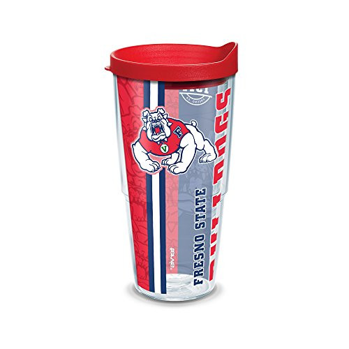 Tervis 1229922 Fresno State Bulldogs College Pride Tumbler with Wrap and Red Lid 24oz, Clear Tervis 1229922 Fresno State Bulldogs College Pride Tumbler with Wrap and Red Lid 24oz, Clear