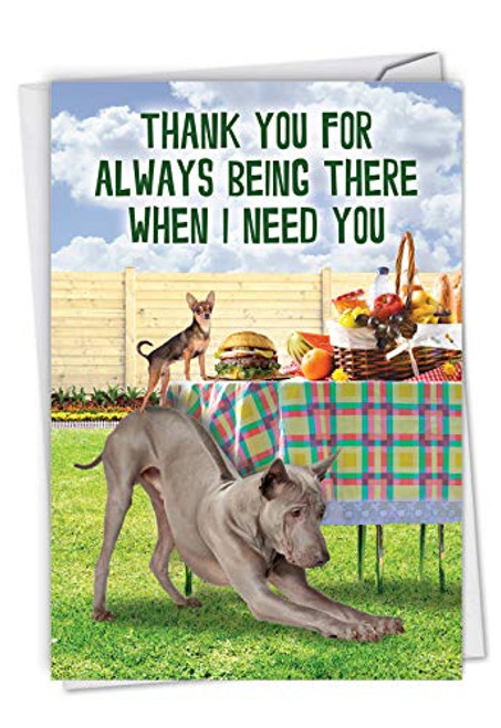 NobleWorks, Dog Assistance - Funny Dog Thank You Gratitude Card - Pet Animal Stationery, Thanks Notecard with Envelope C6880TYG NobleWorks, Dog Assistance - Funny Dog Thank You Gratitude Card - Pet Animal Stationery, Thanks Notecard with Envelope C6880TYG